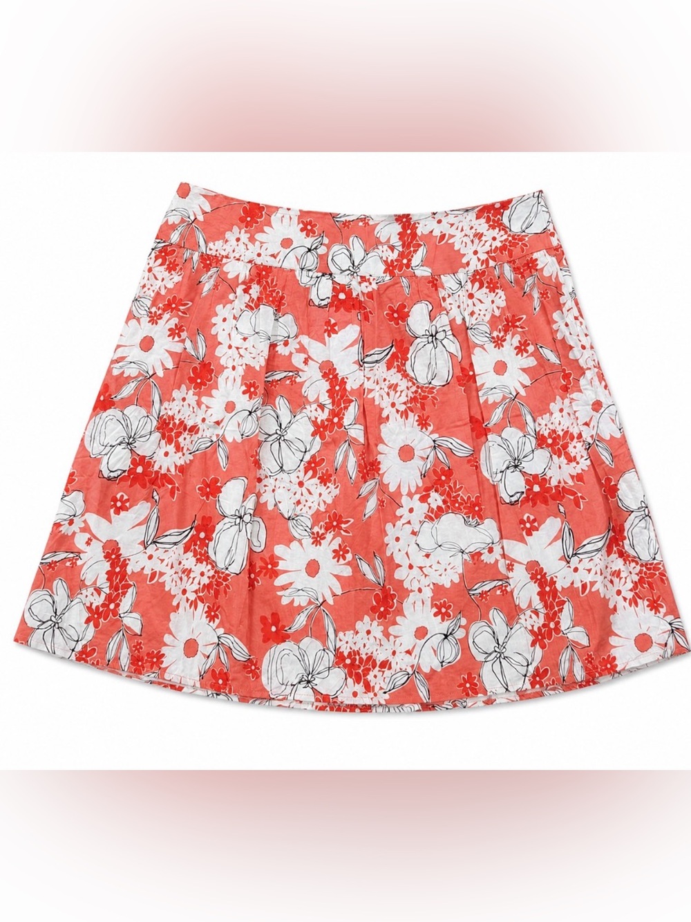 Sandra Darren floral pleated A-line skirt 22 Preppy Cottagecore Mod Retro garden